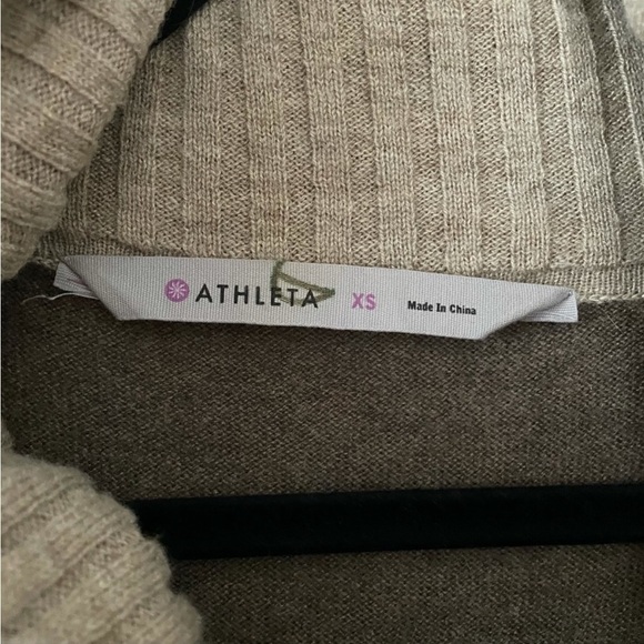 Athleta Brown/Tan Merino Extra Fine Wool Cowl-neck Sweater Dress Size XS - Picture 9 of 10